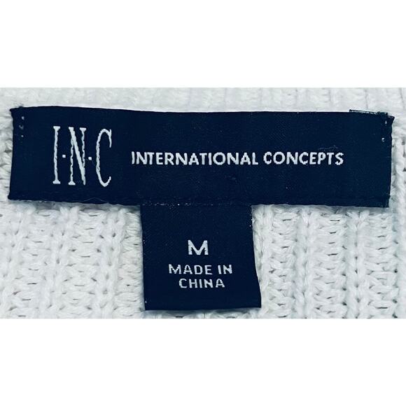 I.N.C. LONG SLV PULL-OVER CLOSED KNIT SWEATER, WOMENS, M-WHITE & PINK VARIEGATED - Picture 10 of 11